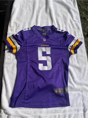 Nike Minnesota Vikings Purple Terry Bridgwater  #5 Kids Football Jersey M